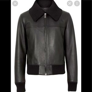 COPY - Burberry Detachable Collar Lambskin Bomber Jacket In Black